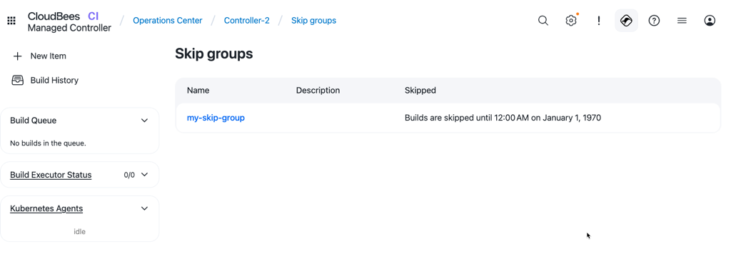 Figure 8. Skip groups page Skip groups page