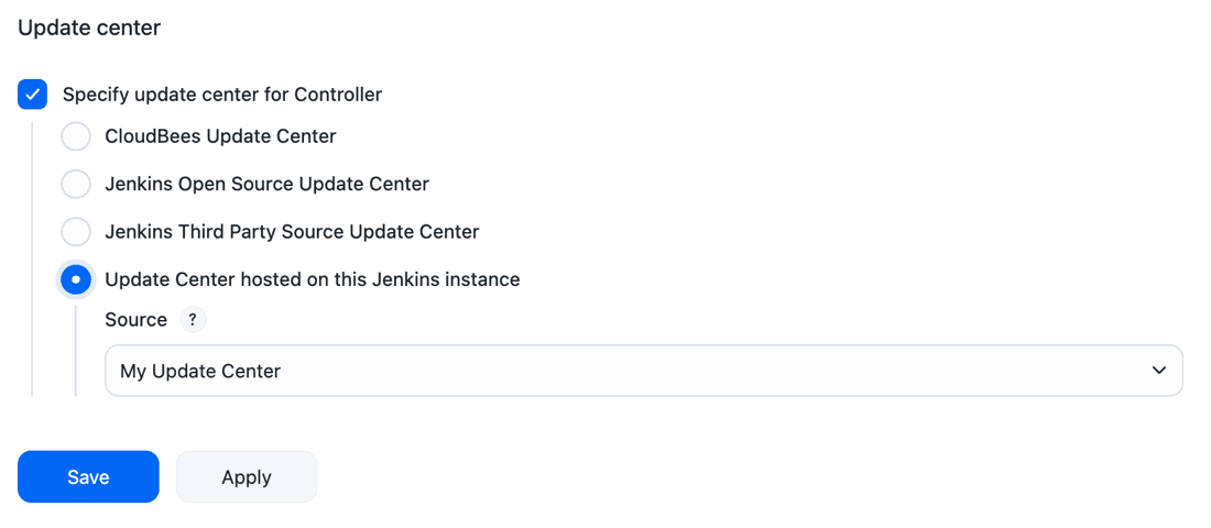 Update Center connected controller