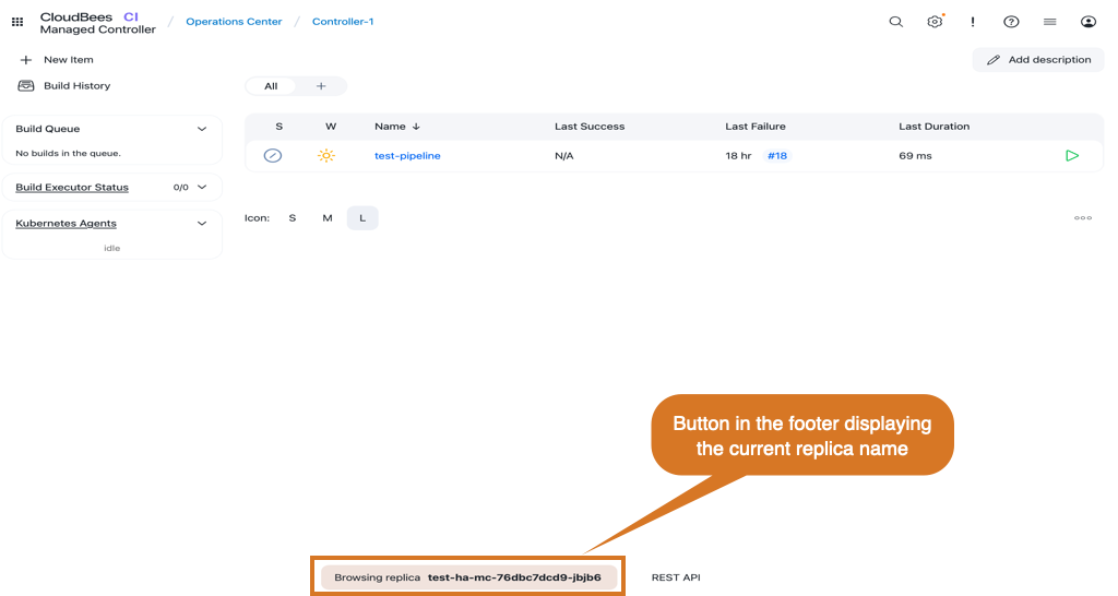 Footer in developer mode