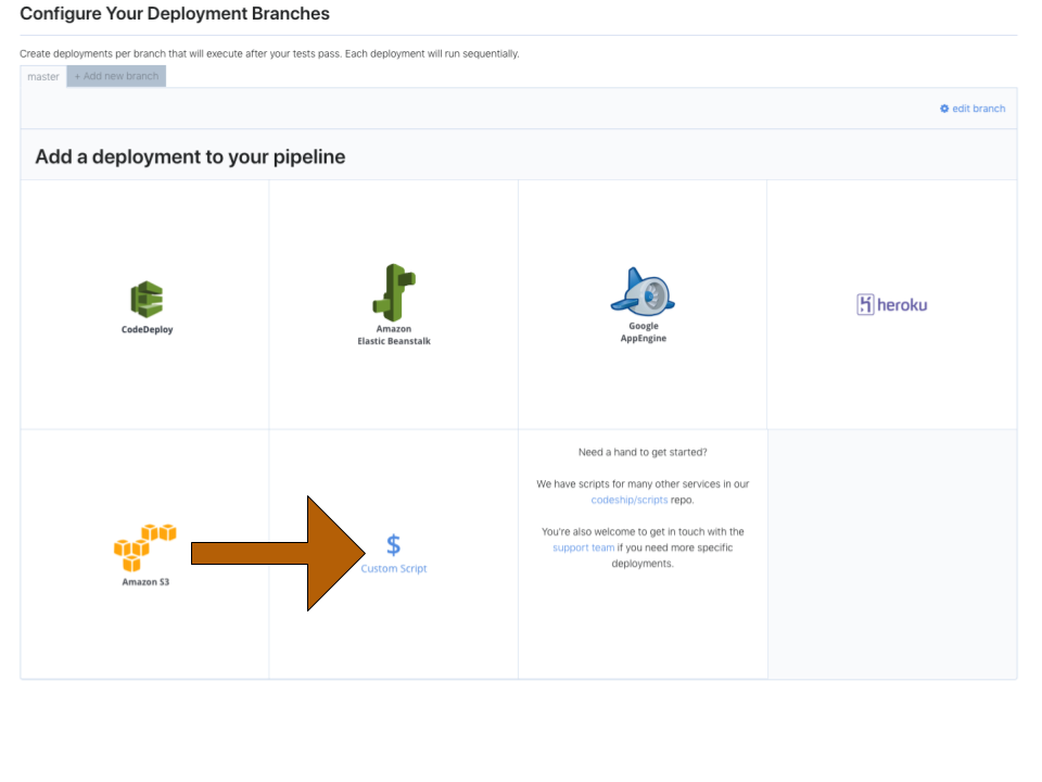 Custom Script Deployment on CloudBees CodeShip Basic