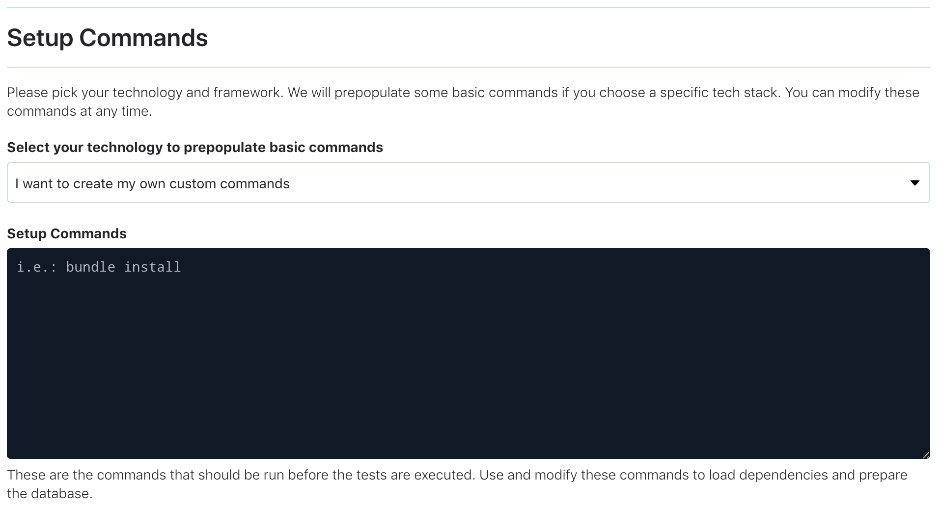 Setup Commands on CloudBees CodeShip Basic