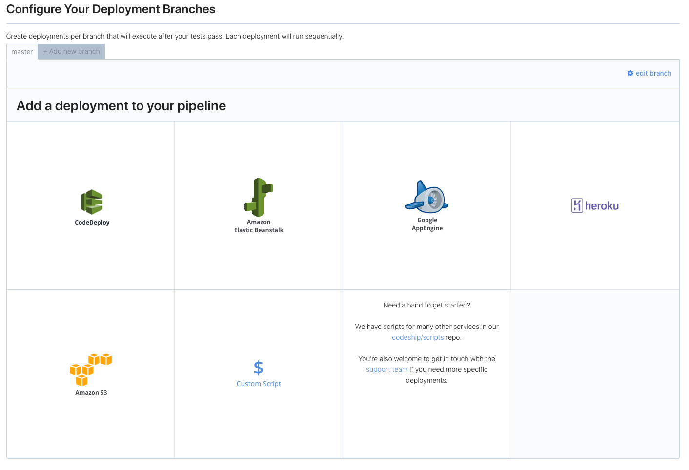 Add New Deployment Pipeline on CloudBees CodeShip Basic