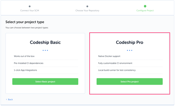 Select CloudBees CodeShip Pro
