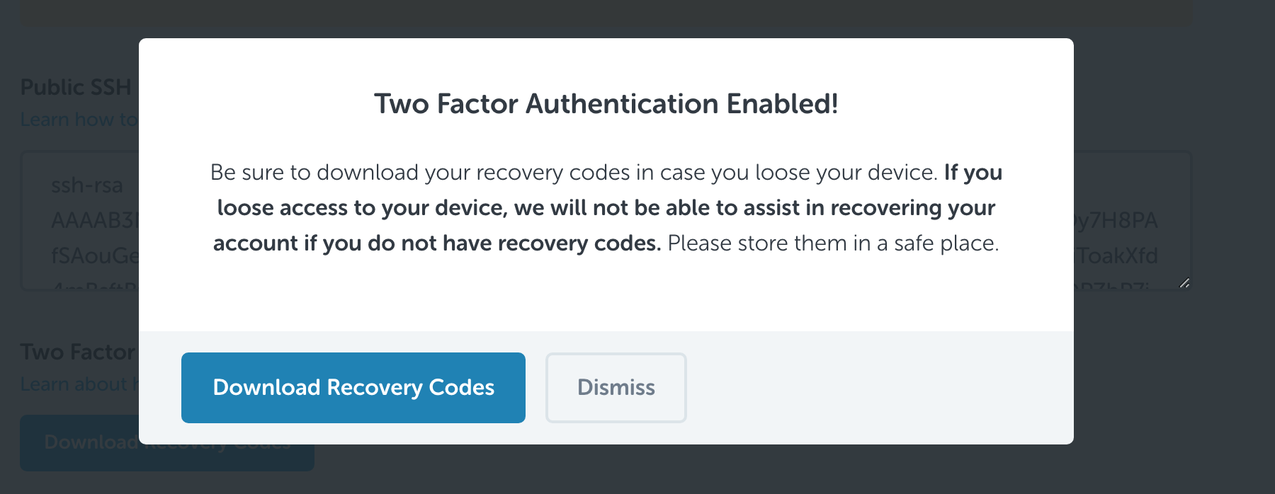 2fa recovery codes
