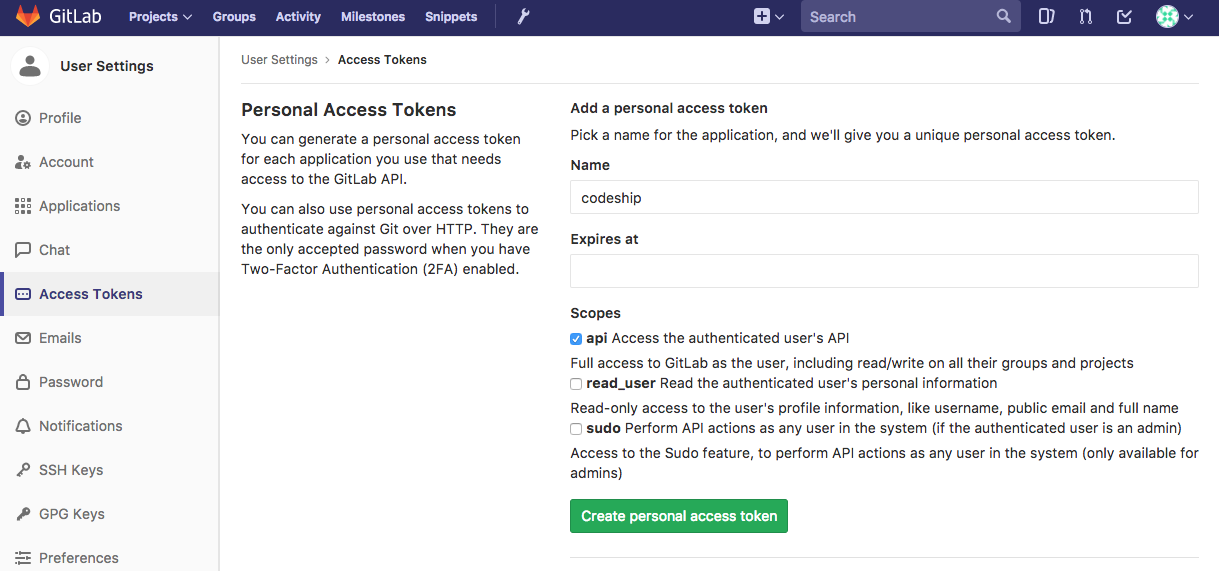 GitLab Community Edition Access Scopes