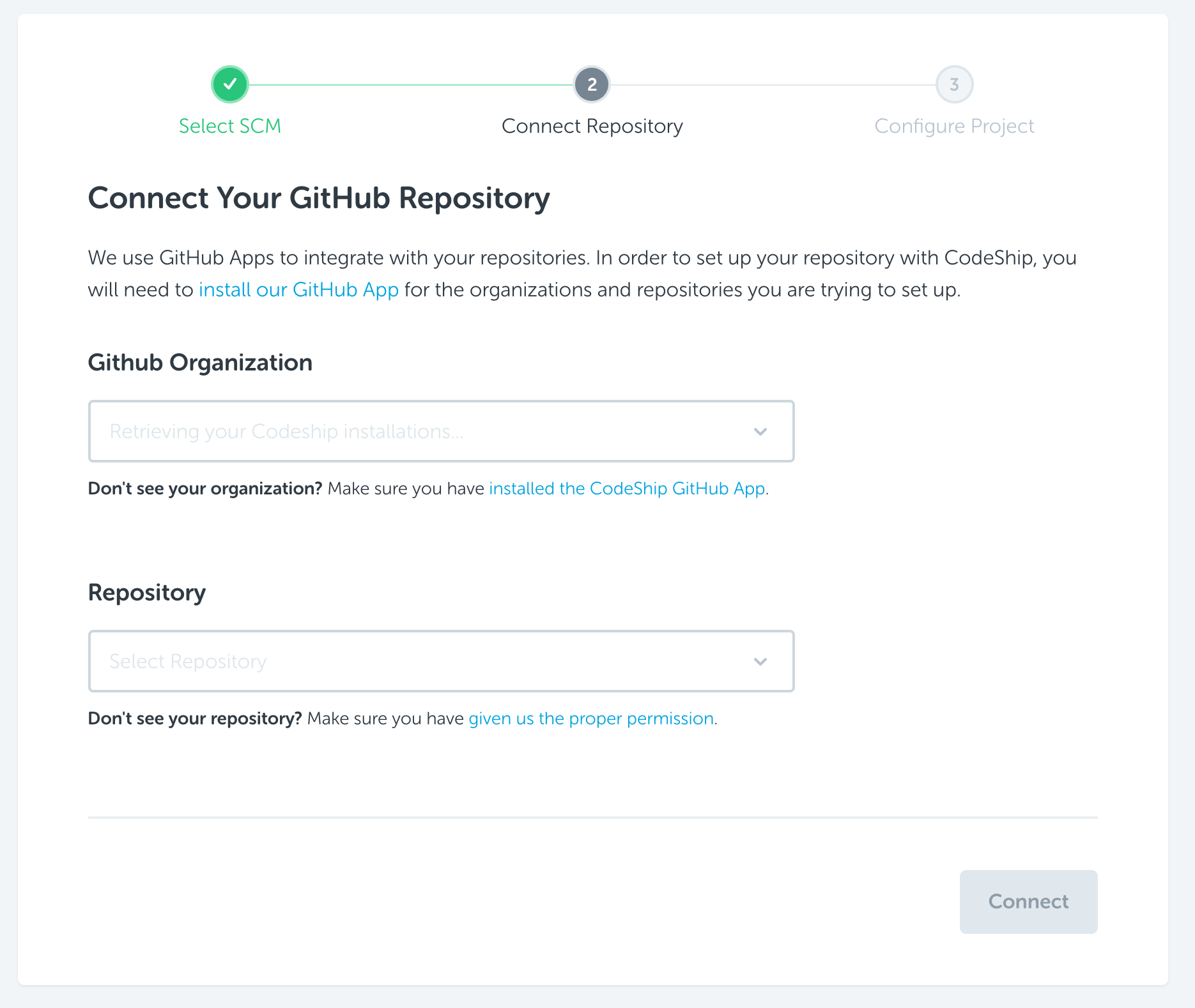 Select Github Repository