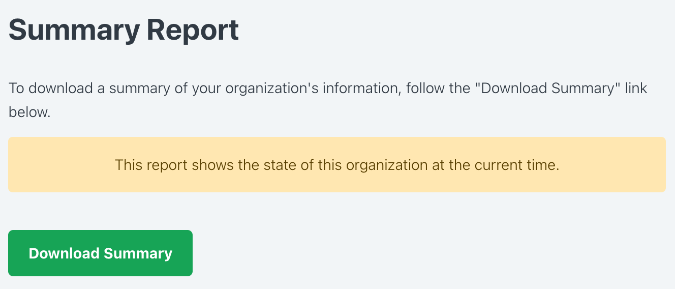 organization summary report