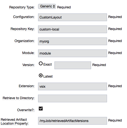 Plugin procedure for a generic repository type