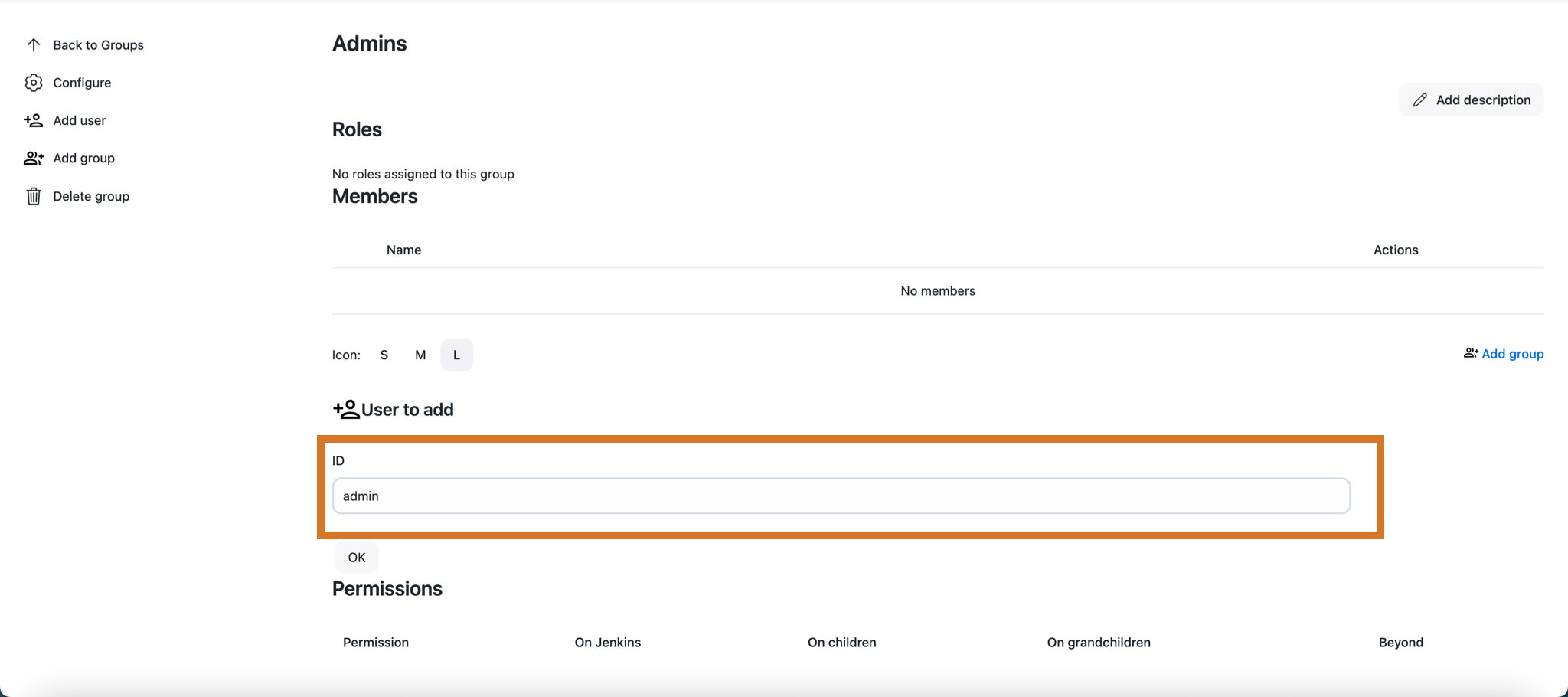 Figure 12. Add a member to a group manage groups add ext group