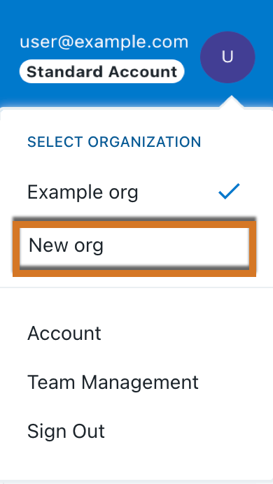 Selecting an organization