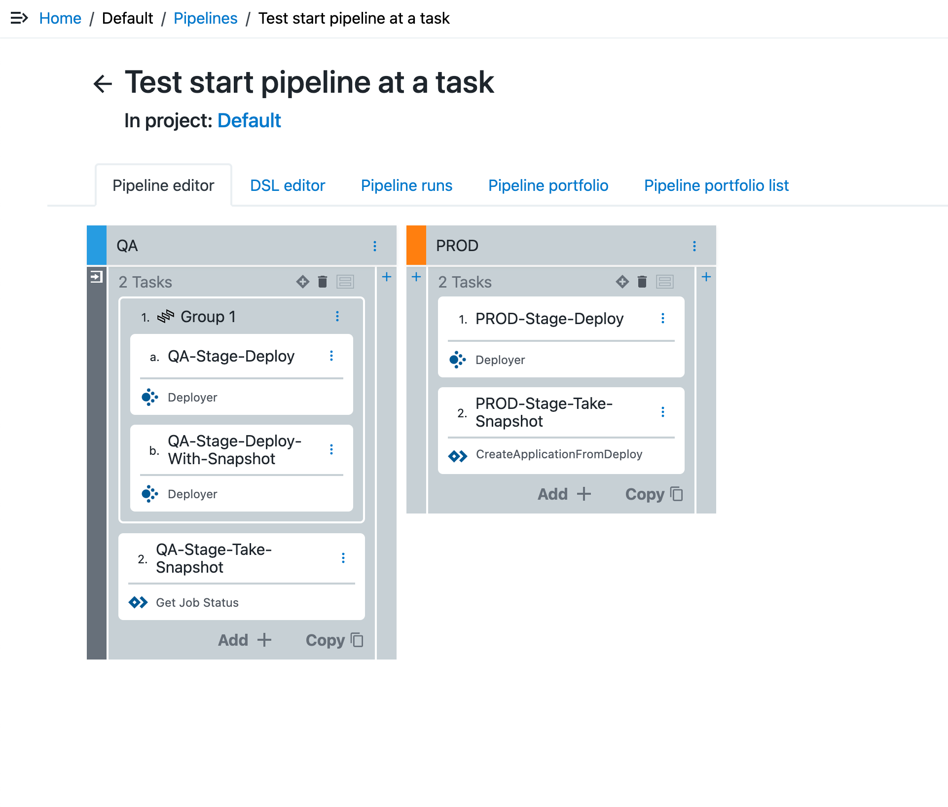 Figure 6. Define a parallel task group Define a parallel task group