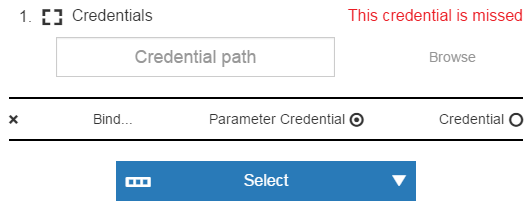 Figure 5. Required credential parameter Required credential parameter