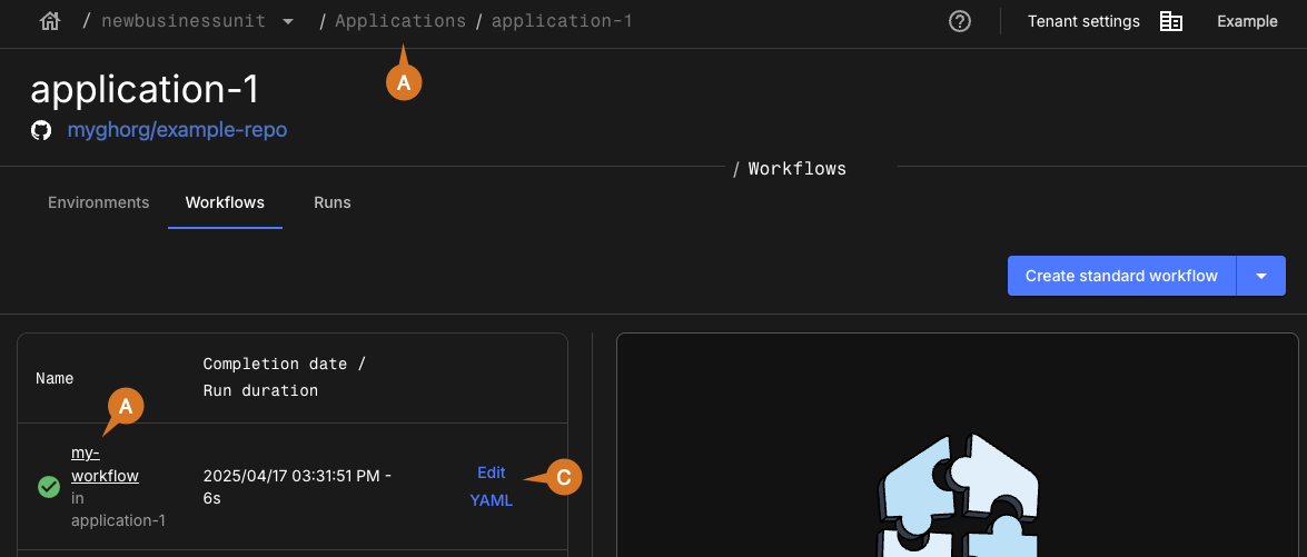 Figure 2. An example application workflow list. application-workflow-list