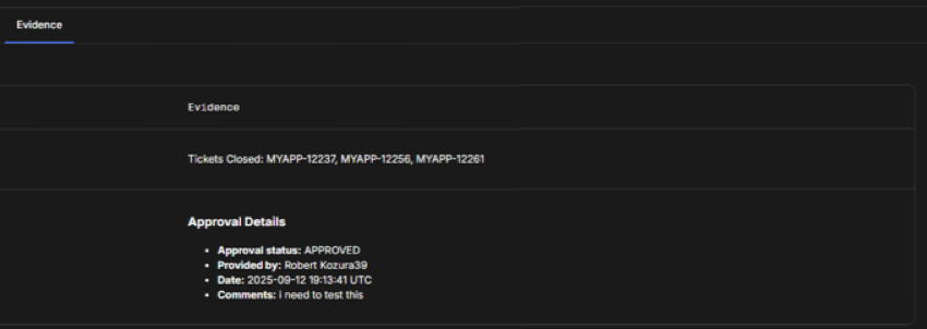 Figure 10. Audit report evidence Audit report evvidence