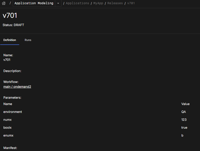 Figure 5. Release definition Release definition