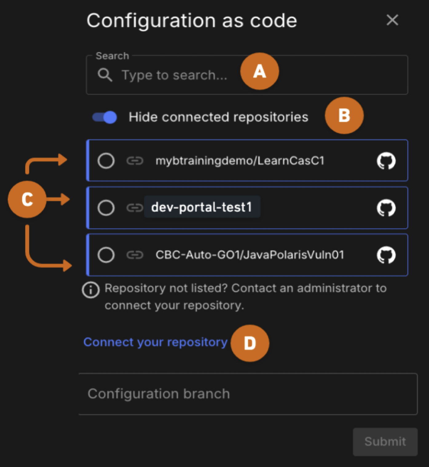 CasC connection