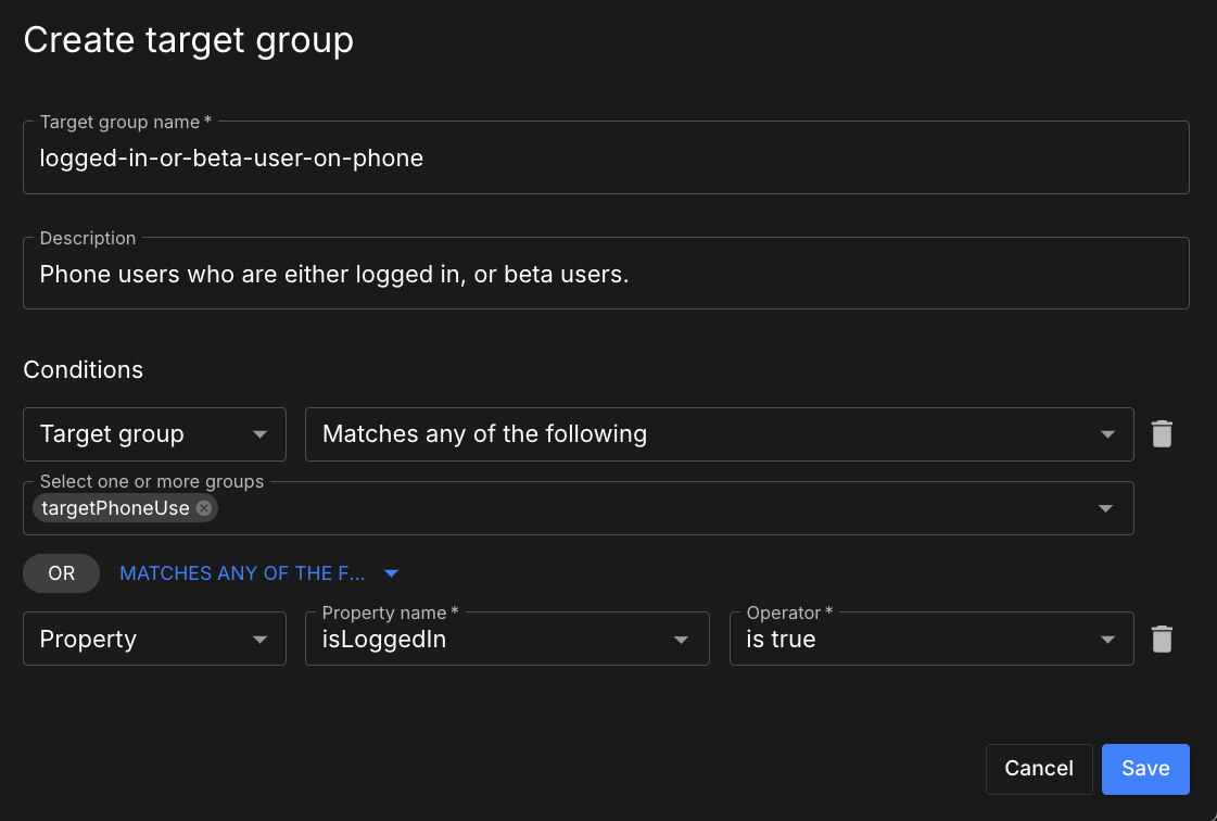 Example target group