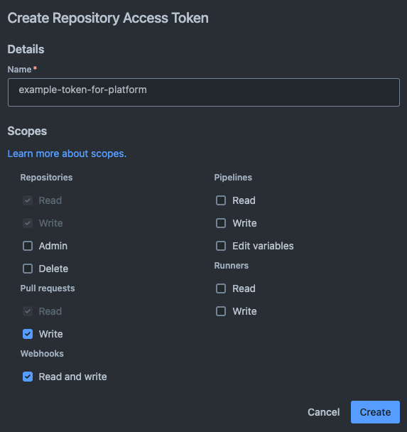 Create repository access token