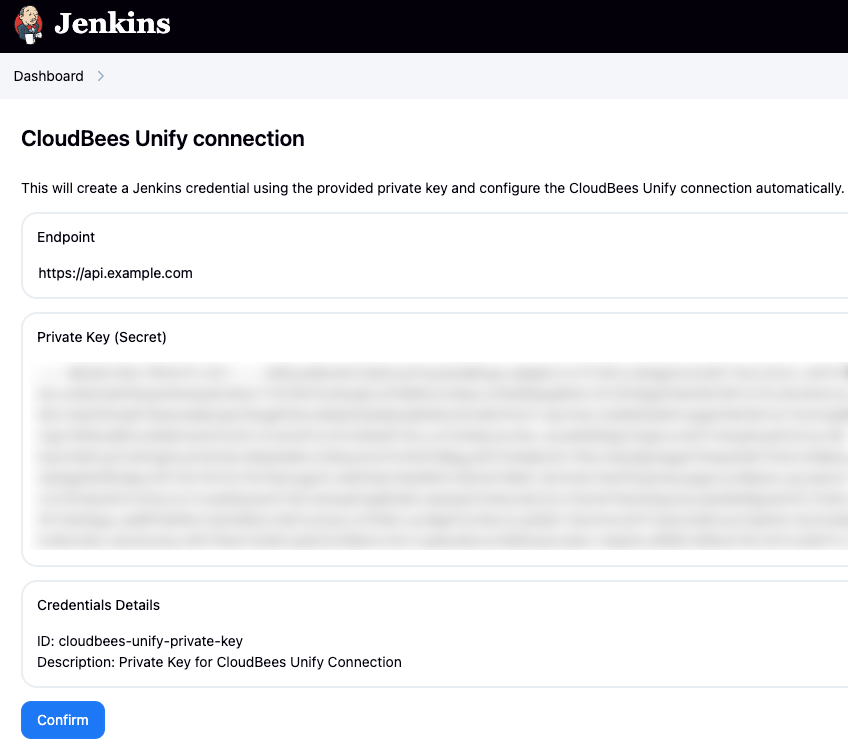 Jenkins confirm connection