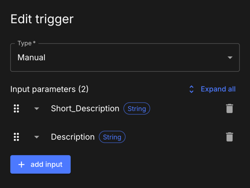 Edit parameters