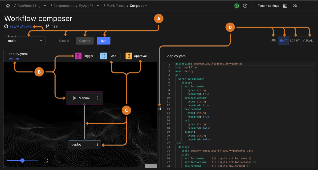 Figure 10. Workflow composer Workflow composer