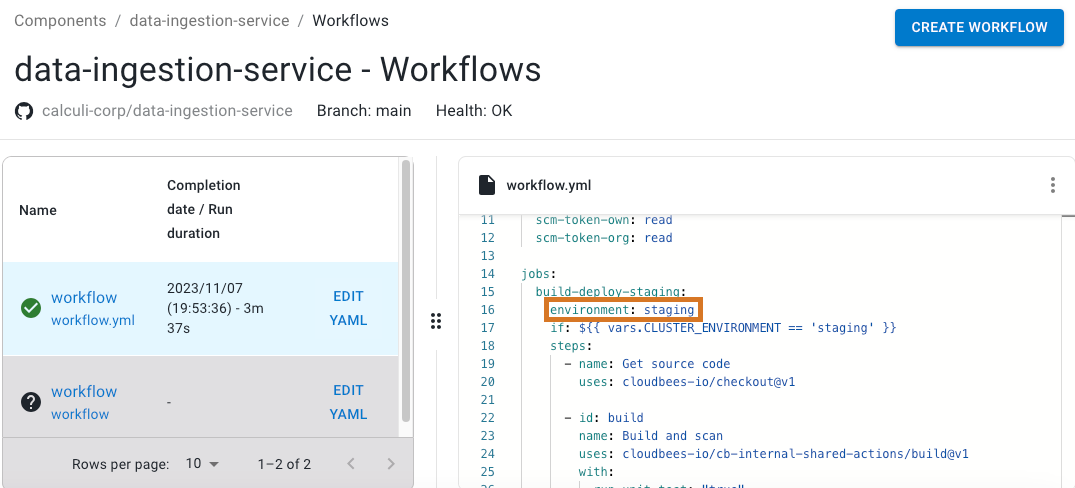 Example data ingestion