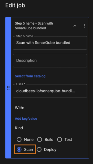 Figure 12. Scanning step with Scan kind selected. Add scan kind