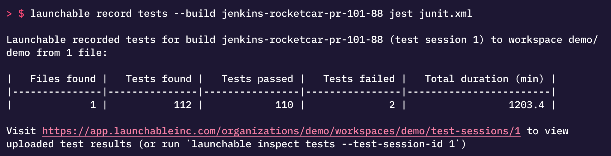 link to results example