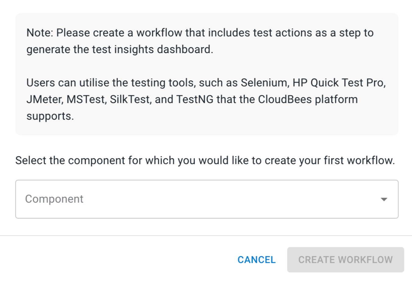 Test insights dashboard pop-up