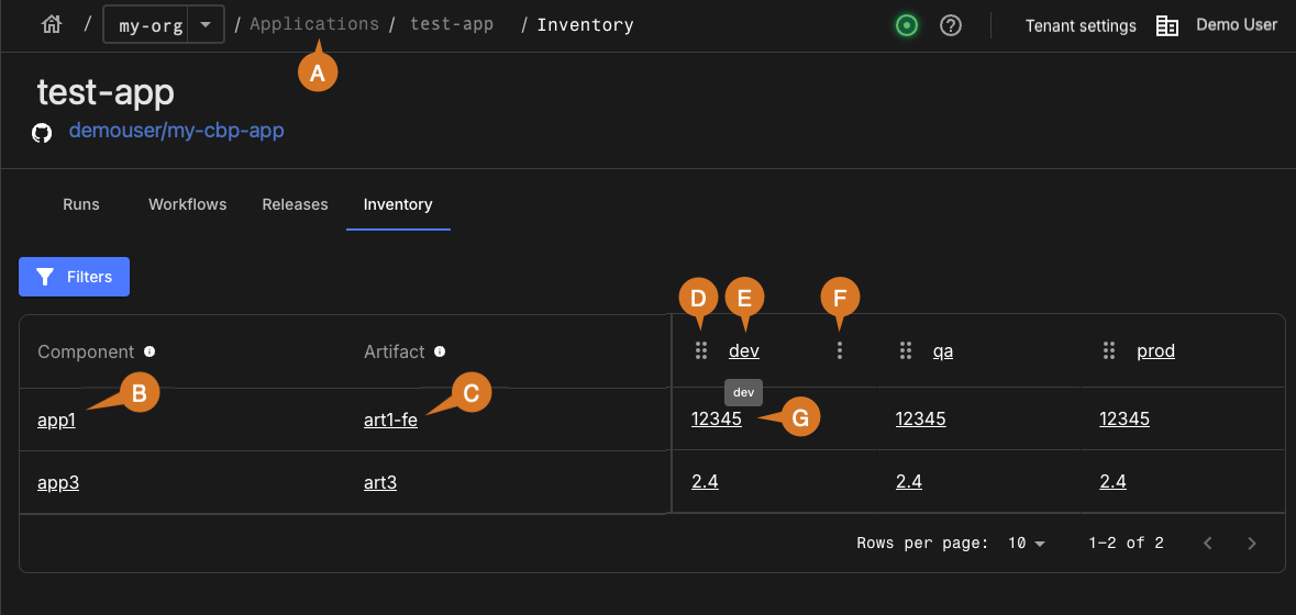 Application inventory