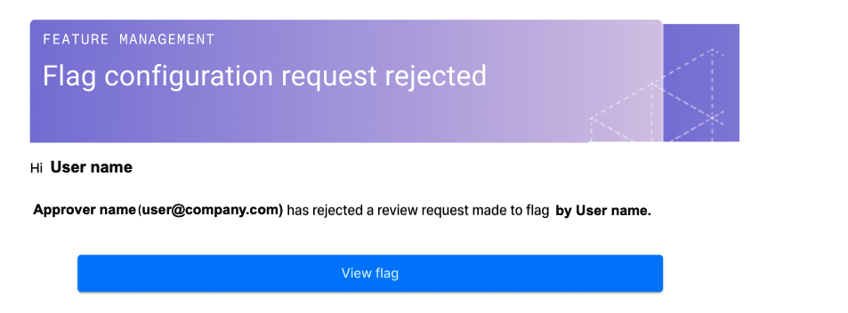 Request rejected email