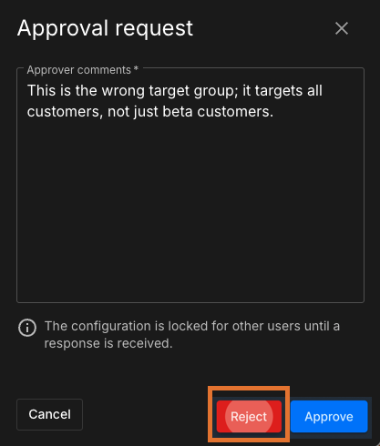 Approval request dialog