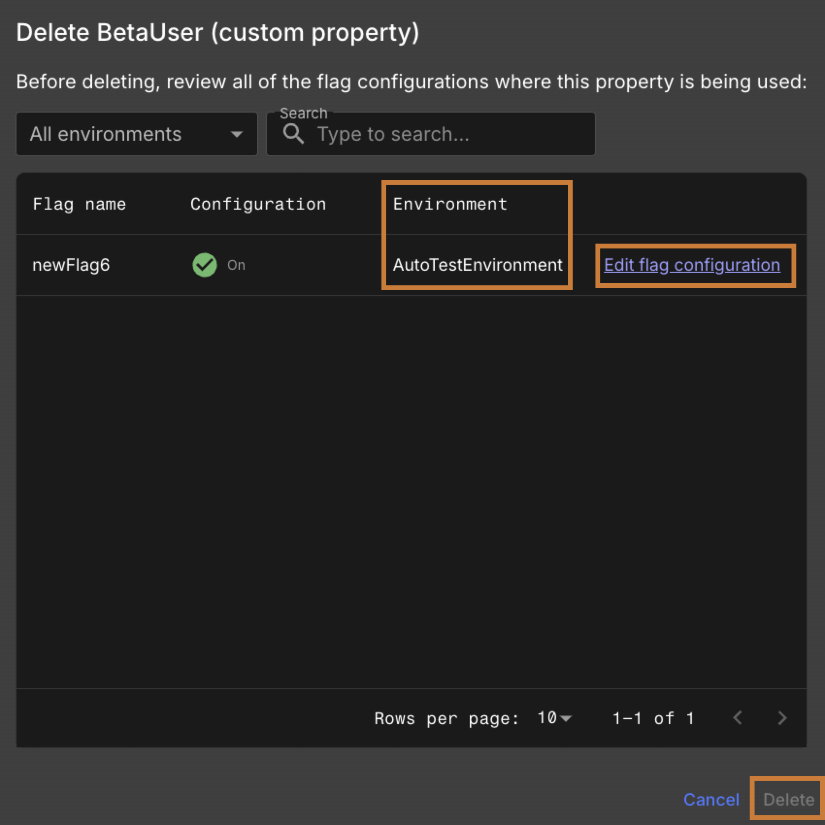 Flag is scoped to an application