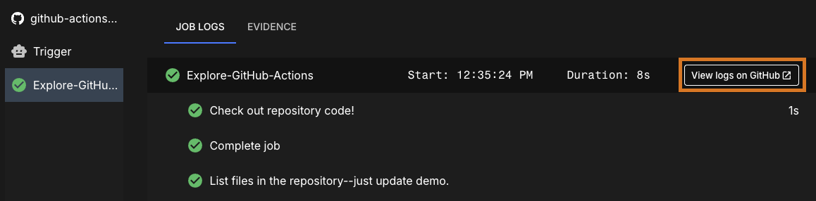 GHA job logs