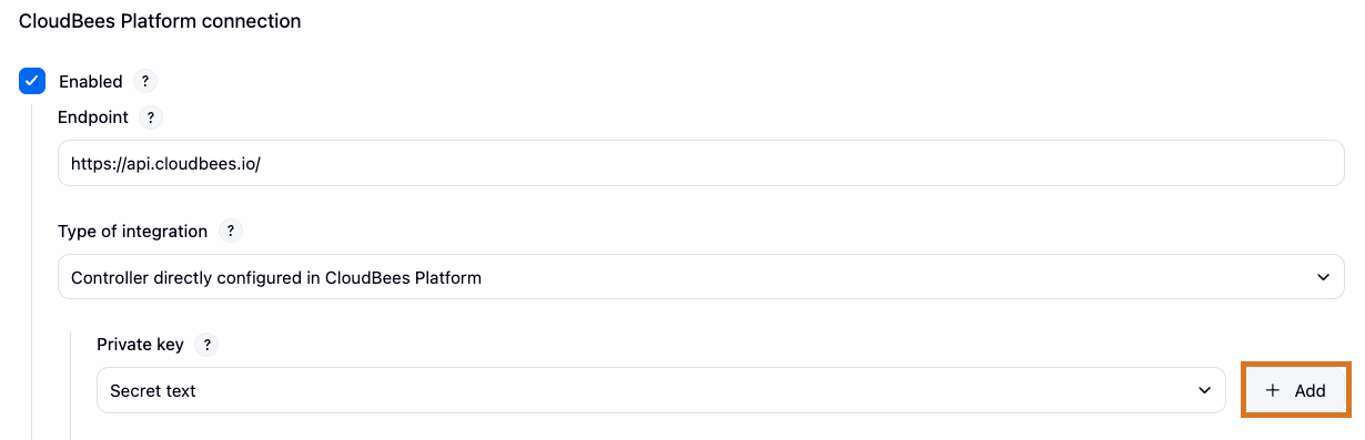 Add private key to the controller