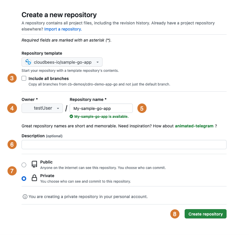 Copy the CloudBees template repository